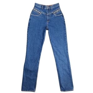 Lawman Western VTG High Rise Bareback Yoked Blue Jeans SZ 5/6